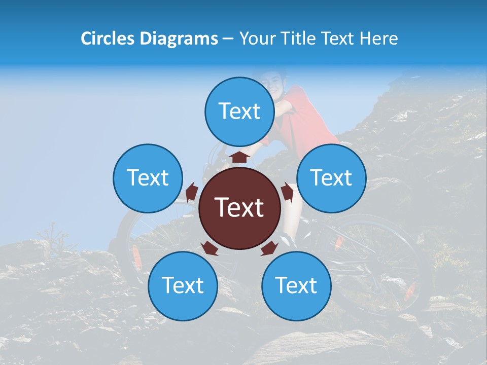 Sporty Cyclist Rock PowerPoint Template