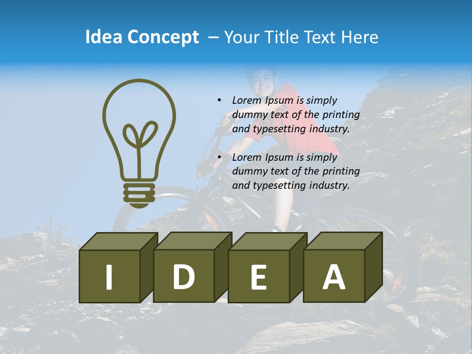 Sporty Cyclist Rock PowerPoint Template