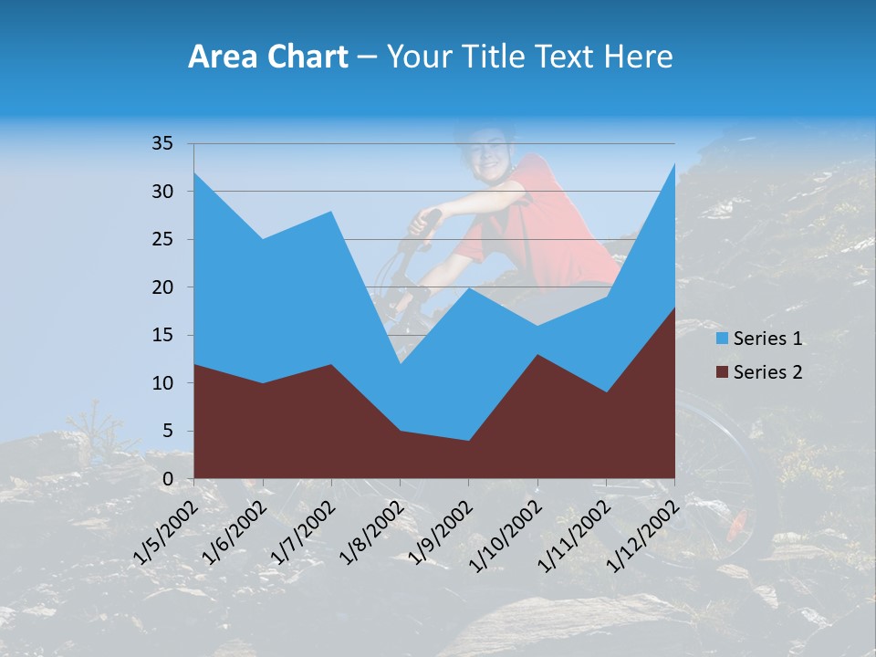 Sporty Cyclist Rock PowerPoint Template