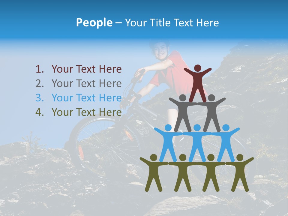 Sporty Cyclist Rock PowerPoint Template