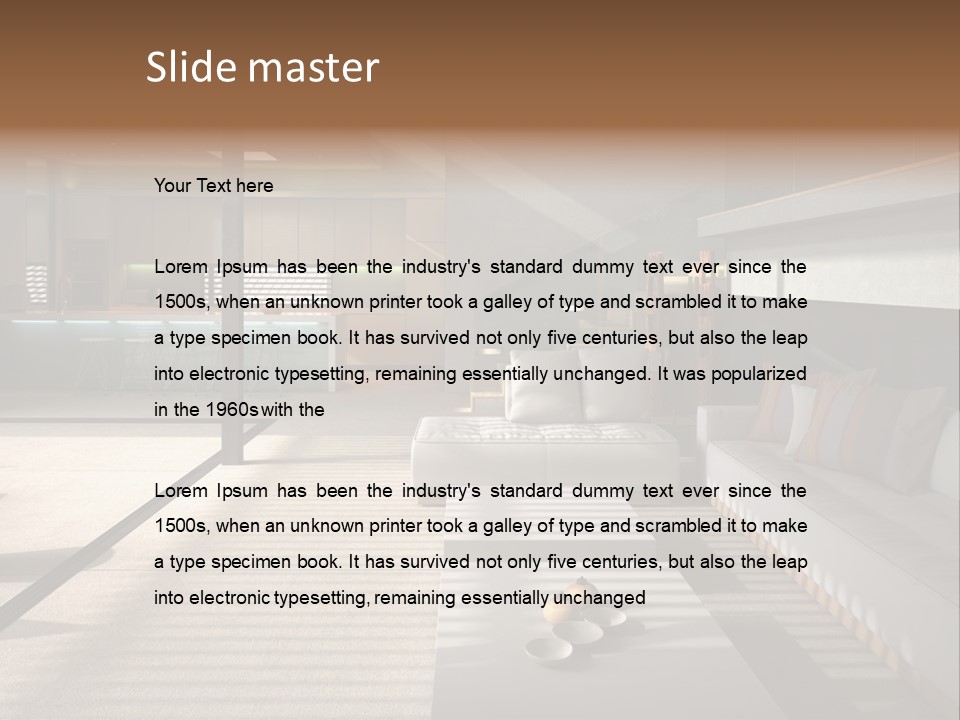 Architectural Room Living PowerPoint Template