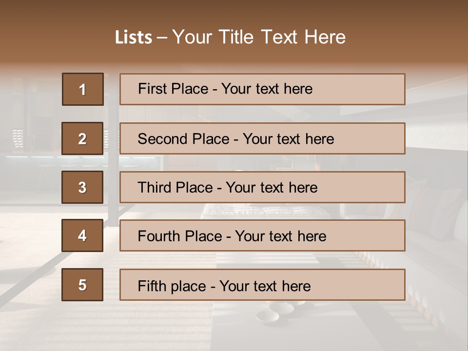 Architectural Room Living PowerPoint Template