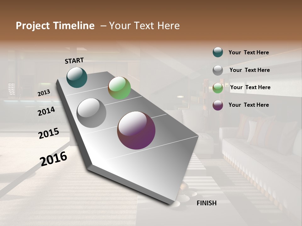 Architectural Room Living PowerPoint Template
