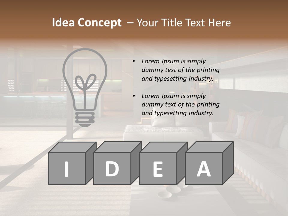 Architectural Room Living PowerPoint Template