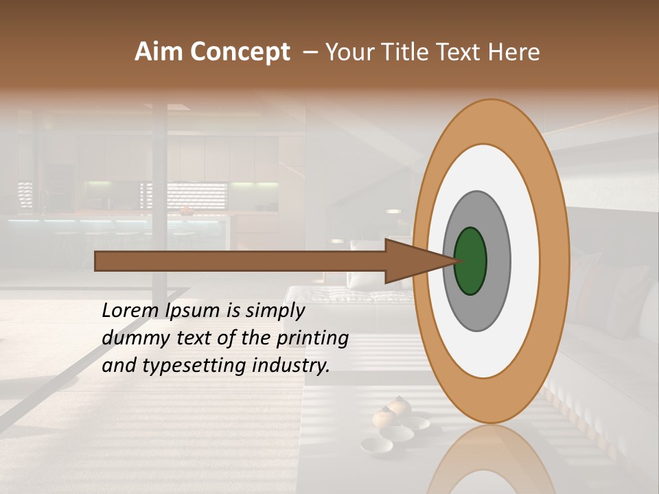 Architectural Room Living PowerPoint Template