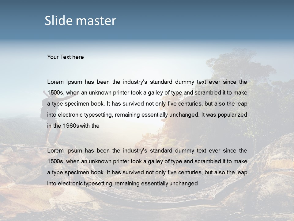 Climbing Sitting Cliff PowerPoint Template