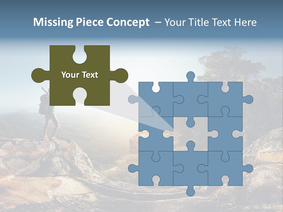 Climbing Sitting Cliff PowerPoint Template