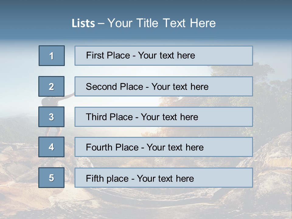 Climbing Sitting Cliff PowerPoint Template