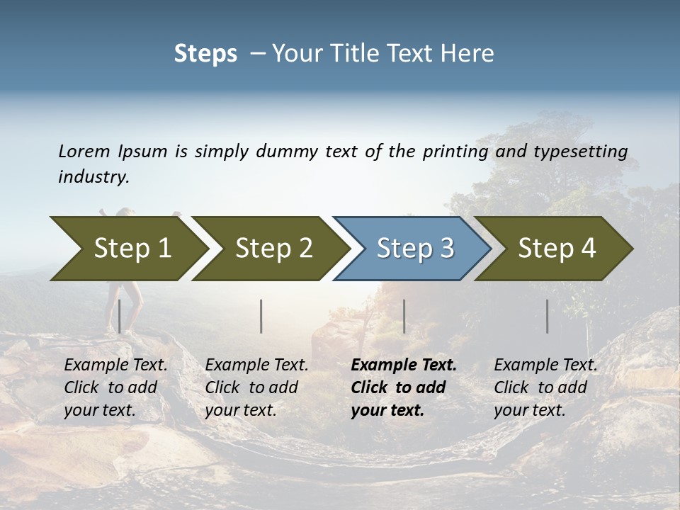 Climbing Sitting Cliff PowerPoint Template