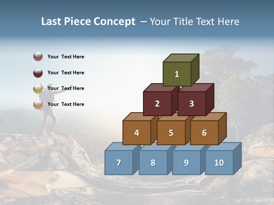 Climbing Sitting Cliff PowerPoint Template