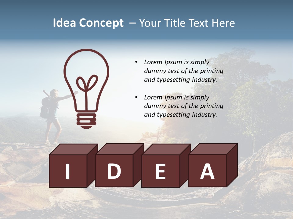 Climbing Sitting Cliff PowerPoint Template