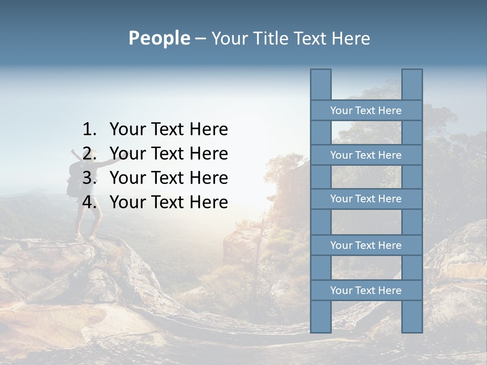 Climbing Sitting Cliff PowerPoint Template
