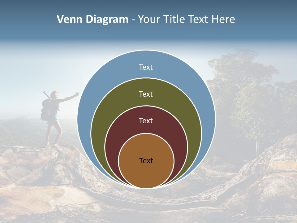 Climbing Sitting Cliff PowerPoint Template
