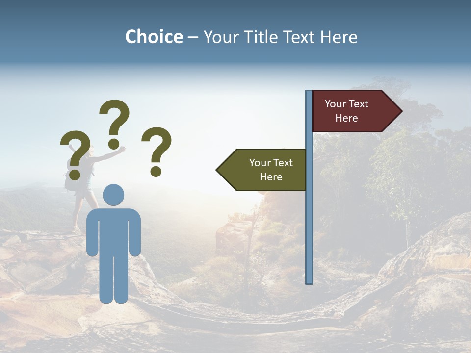 Climbing Sitting Cliff PowerPoint Template