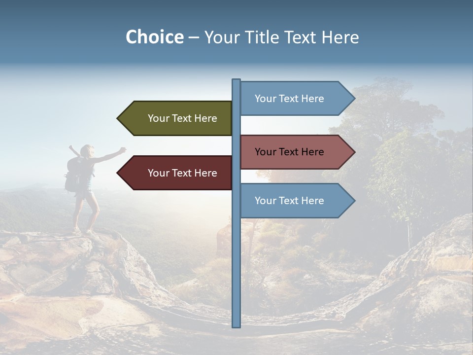 Climbing Sitting Cliff PowerPoint Template