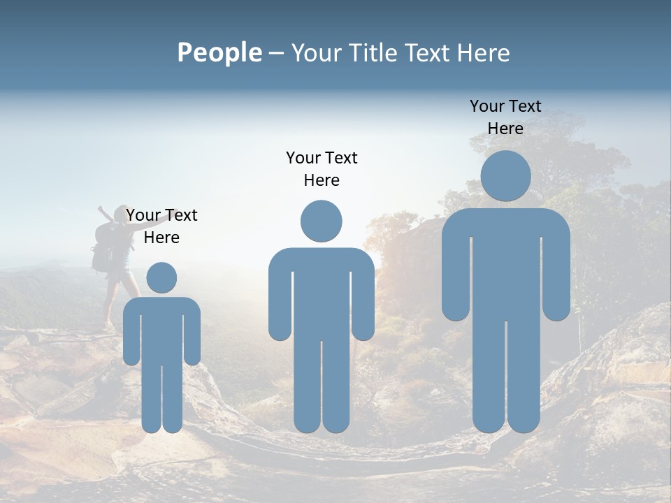 Climbing Sitting Cliff PowerPoint Template