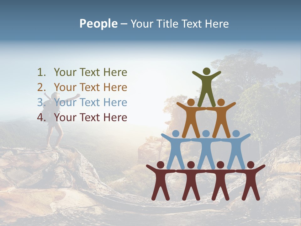 Climbing Sitting Cliff PowerPoint Template