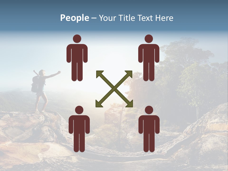 Climbing Sitting Cliff PowerPoint Template