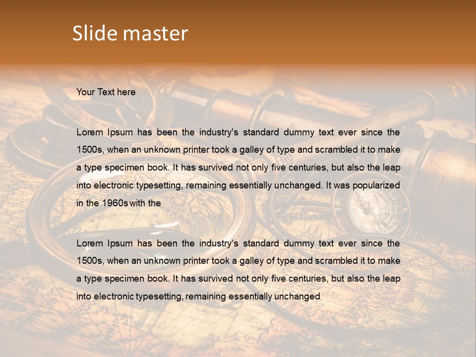 Navigation Gold Business PowerPoint Template