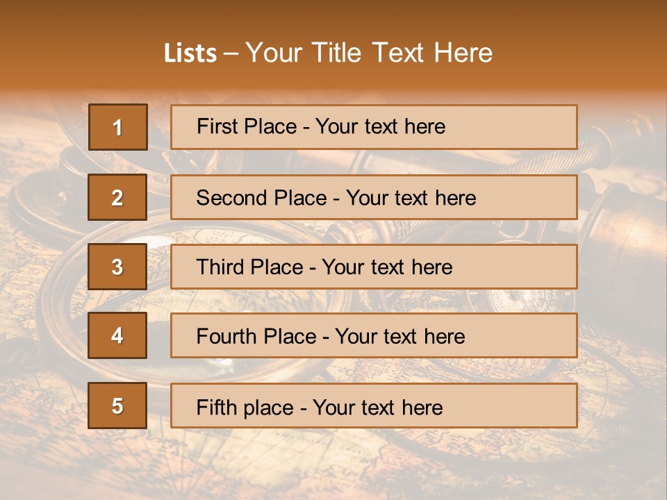 Navigation Gold Business PowerPoint Template