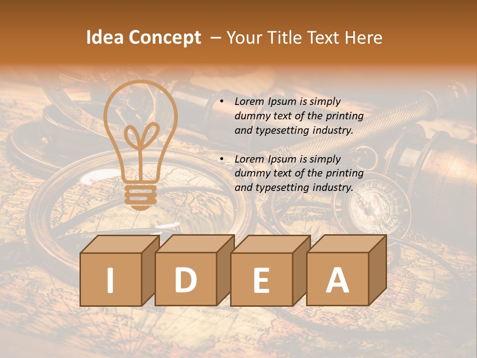 Navigation Gold Business PowerPoint Template