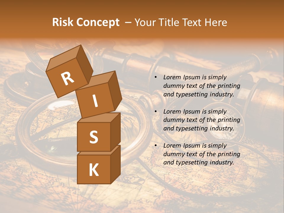 Navigation Gold Business PowerPoint Template