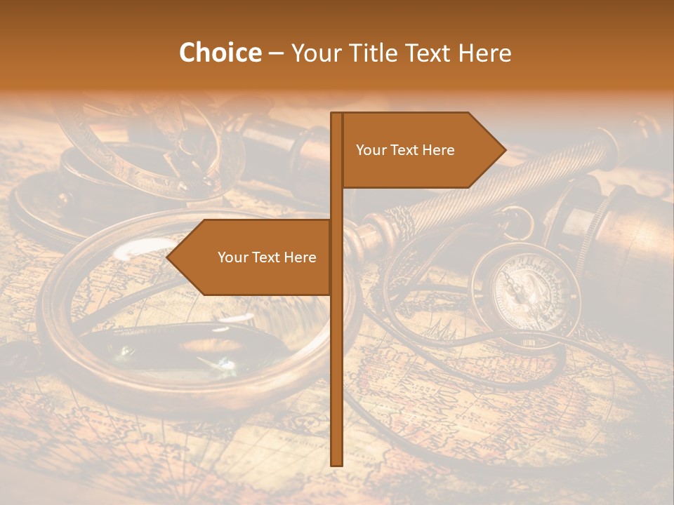 Navigation Gold Business PowerPoint Template
