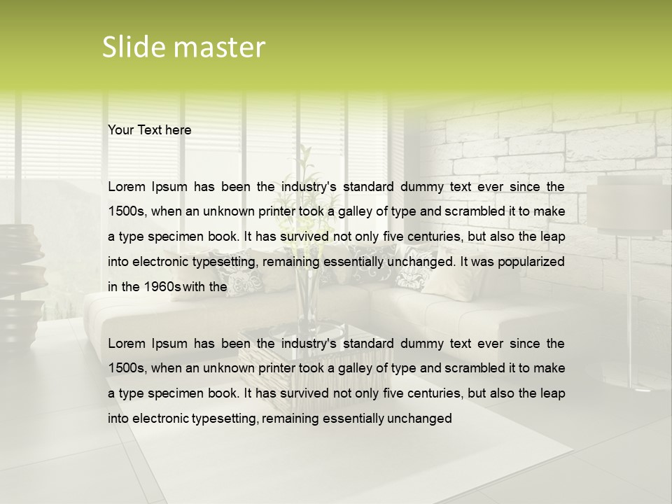 Modern Loft With Living Room PowerPoint Template