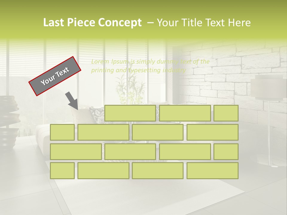 Modern Loft With Living Room PowerPoint Template