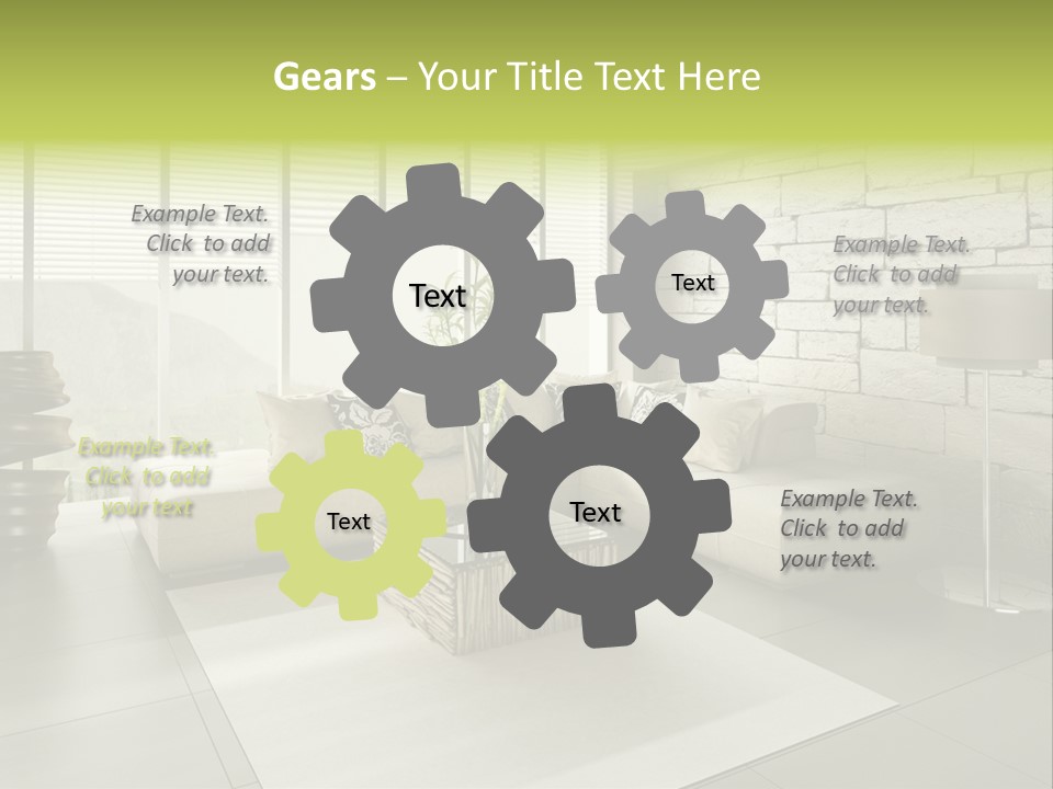 Modern Loft With Living Room PowerPoint Template