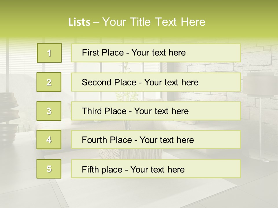 Modern Loft With Living Room PowerPoint Template