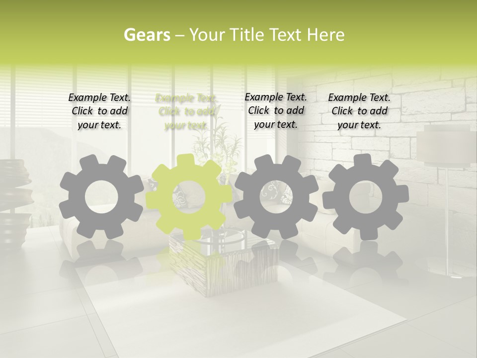 Modern Loft With Living Room PowerPoint Template