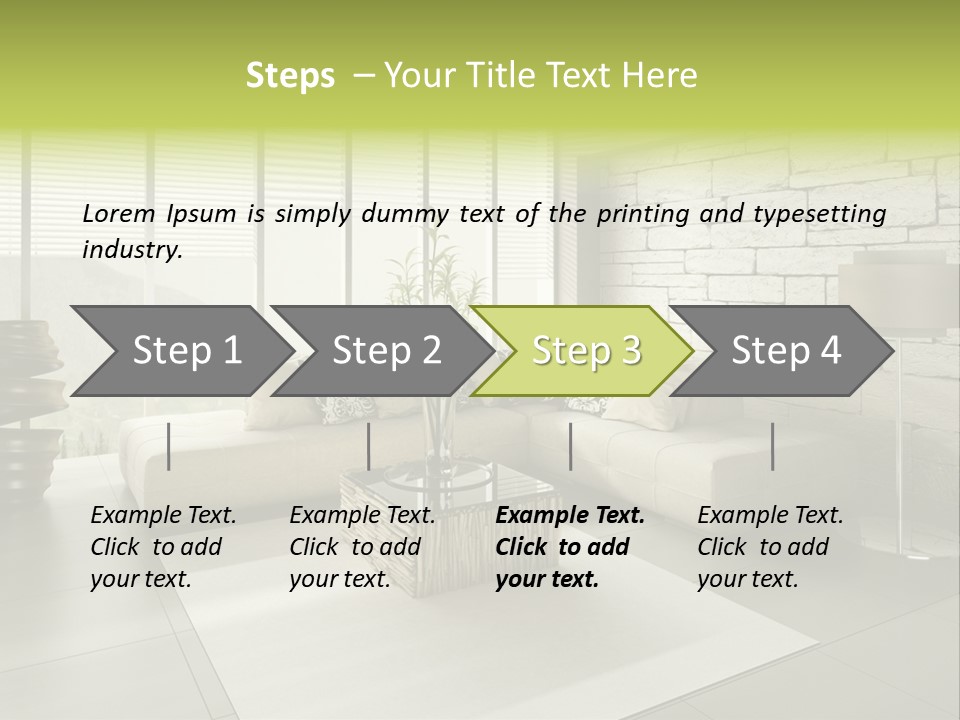 Modern Loft With Living Room PowerPoint Template