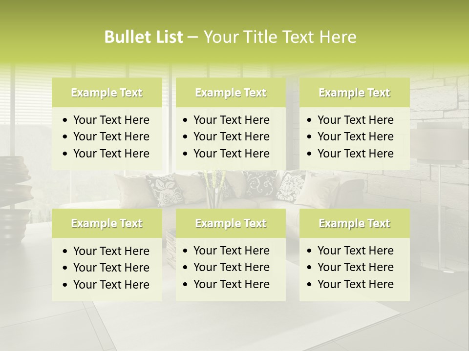 Modern Loft With Living Room PowerPoint Template