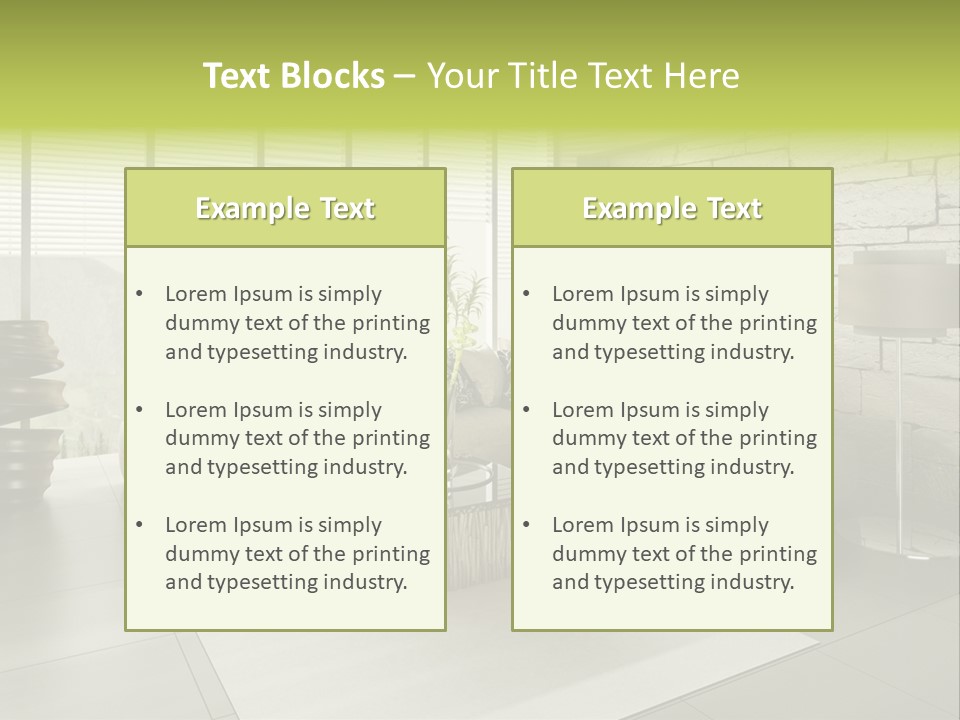 Modern Loft With Living Room PowerPoint Template