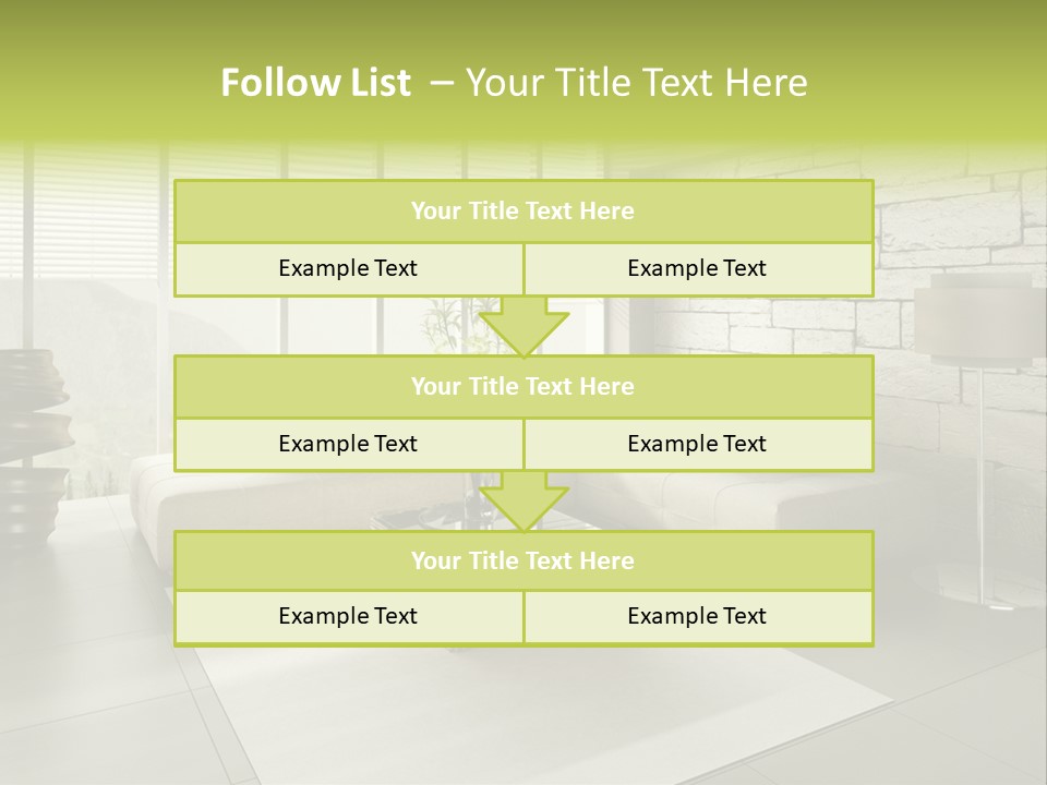 Modern Loft With Living Room PowerPoint Template
