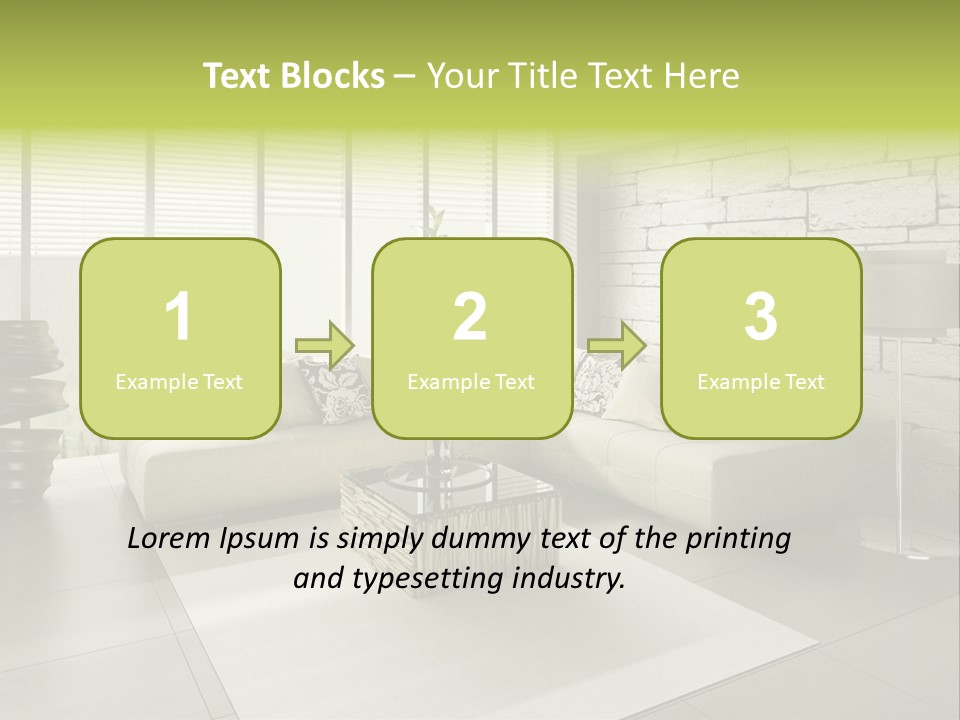 Modern Loft With Living Room PowerPoint Template