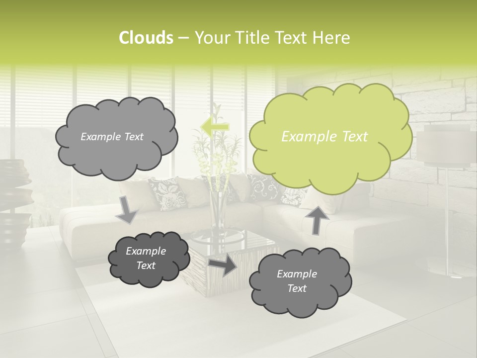 Modern Loft With Living Room PowerPoint Template