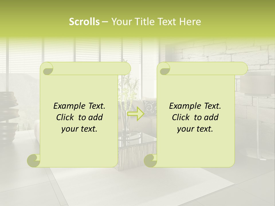 Modern Loft With Living Room PowerPoint Template
