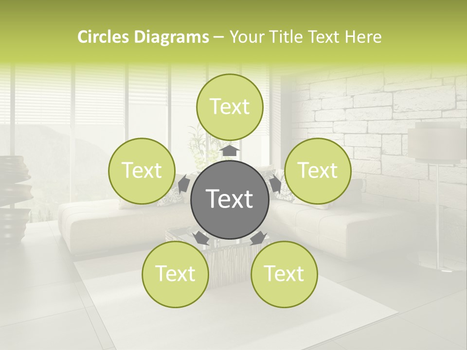 Modern Loft With Living Room PowerPoint Template