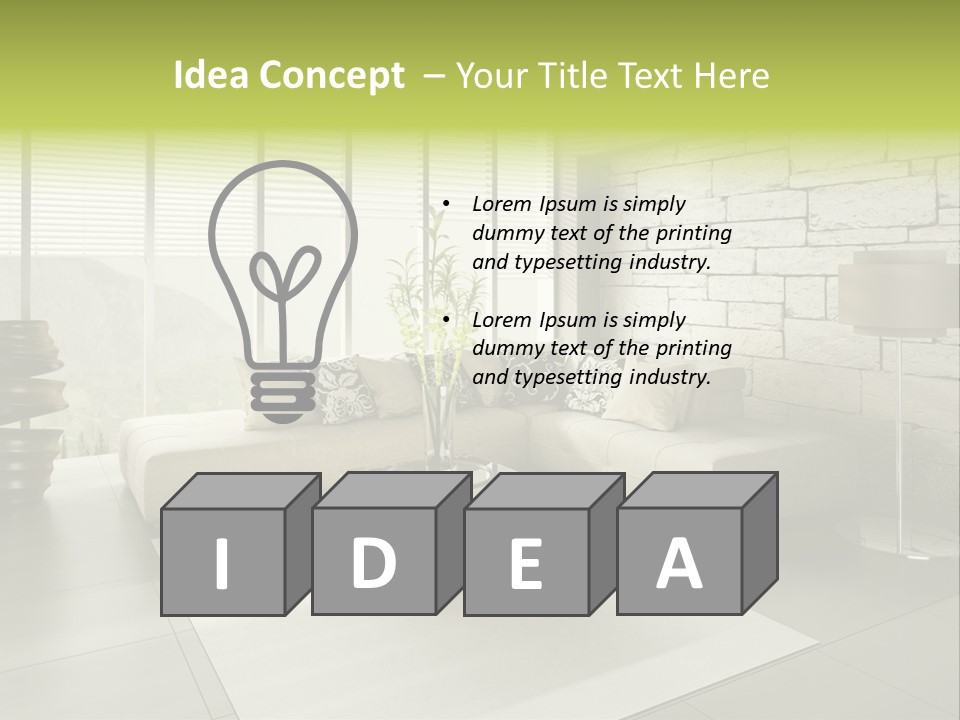 Modern Loft With Living Room PowerPoint Template