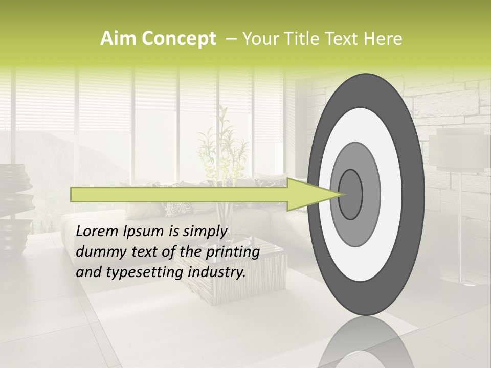 Modern Loft With Living Room PowerPoint Template