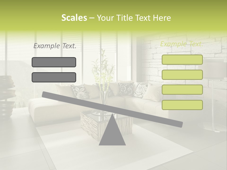 Modern Loft With Living Room PowerPoint Template
