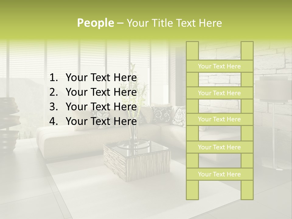 Modern Loft With Living Room PowerPoint Template