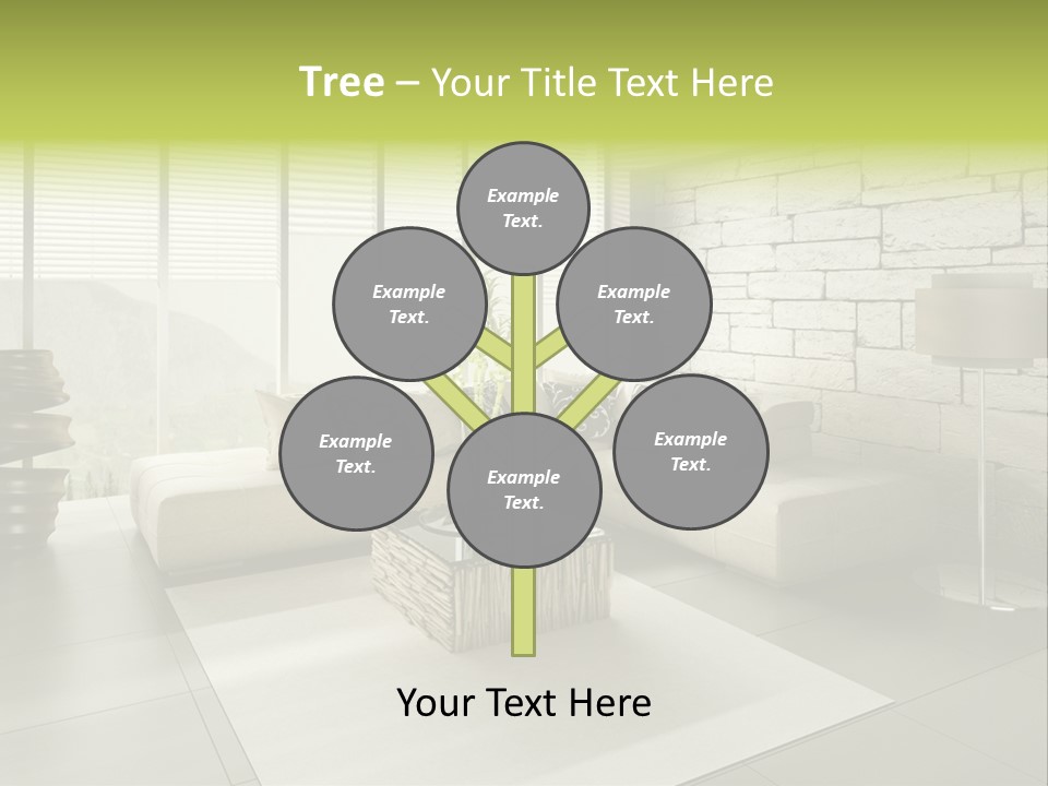 Modern Loft With Living Room PowerPoint Template