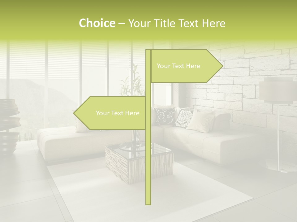 Modern Loft With Living Room PowerPoint Template