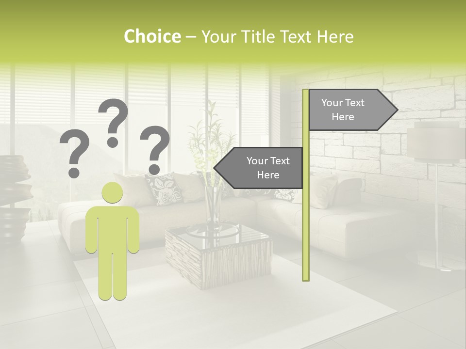 Modern Loft With Living Room PowerPoint Template