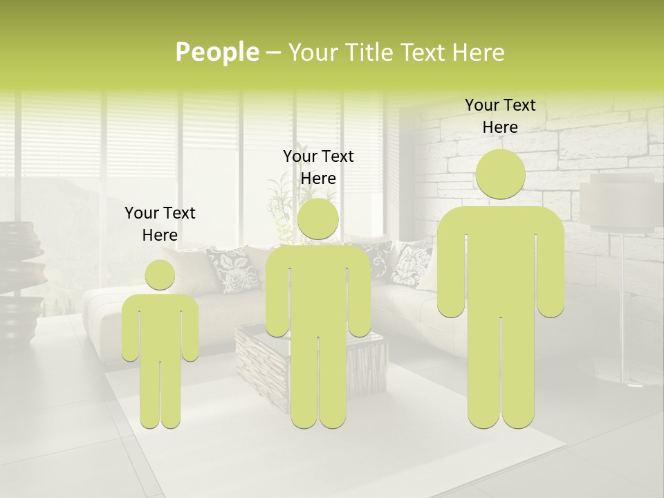 Modern Loft With Living Room PowerPoint Template