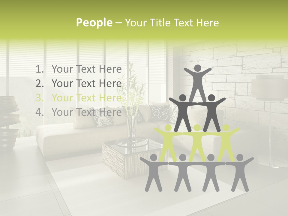 Modern Loft With Living Room PowerPoint Template