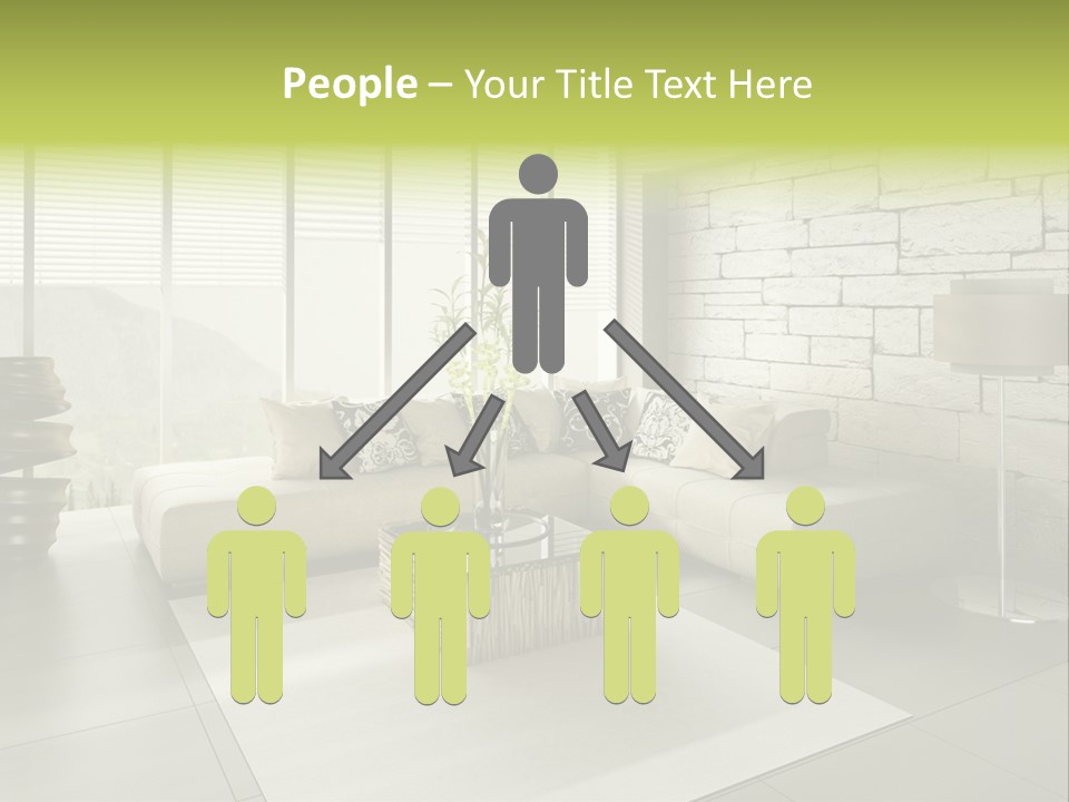 Modern Loft With Living Room PowerPoint Template